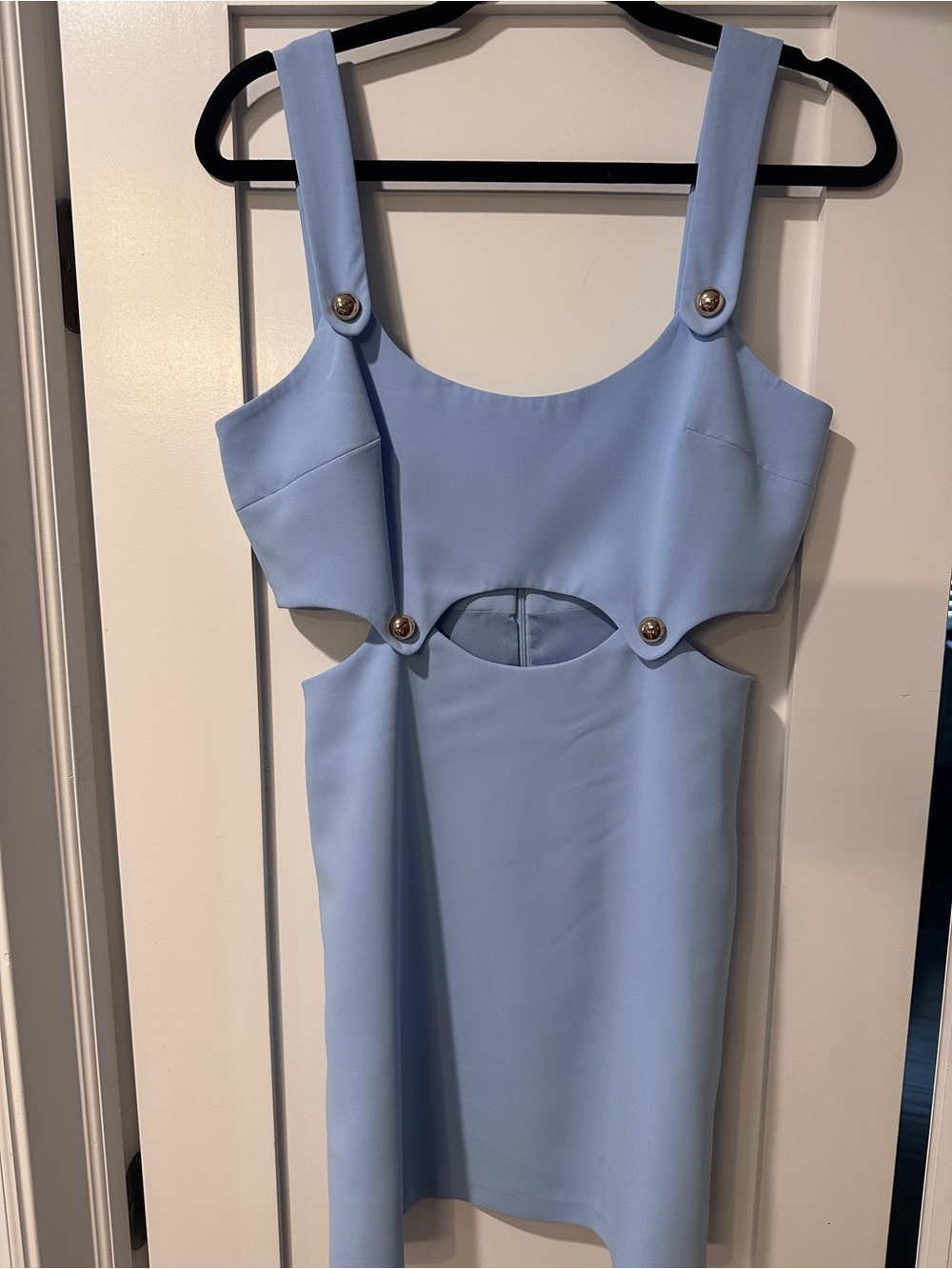 Amanda Uprichard Light Blue Cutout Mini Dress - Elegant Sleeveless Design, med